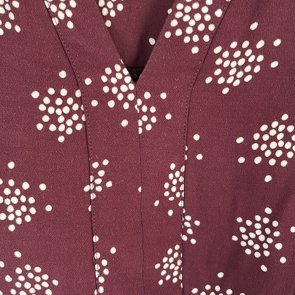 Boden burgundy cream crepe dress 14L - Picture 5 of 9